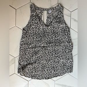 Leopard print blouse with keyhole back